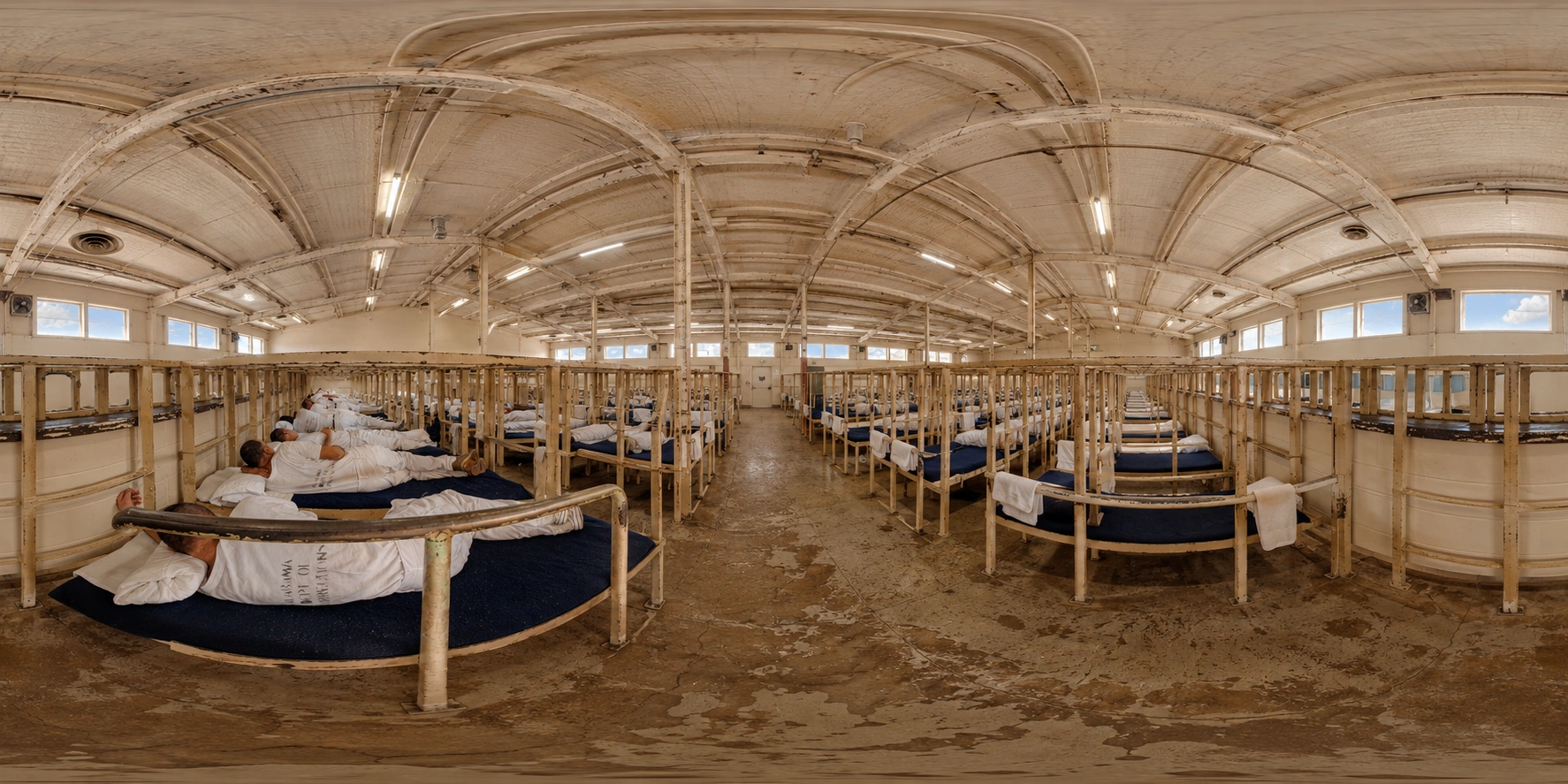 360-degree prison dormitory panorama
